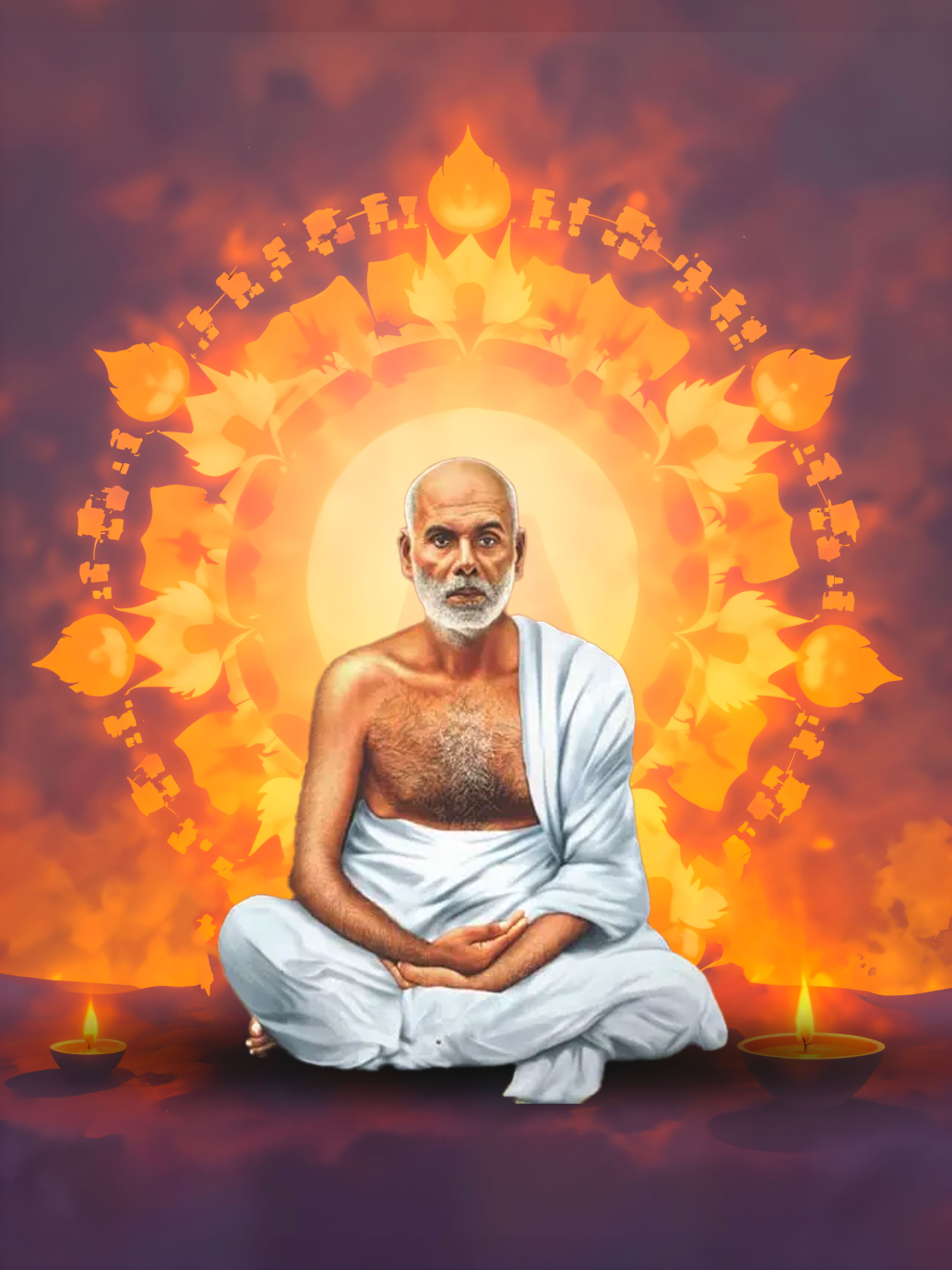 Guru Jayanti devotional gathering with marigold garlands
